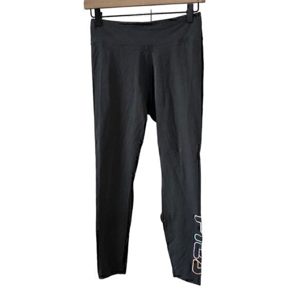 Fila Athletic Fila Logo Print High Waist Stretch Leggings Gray Size Small‎